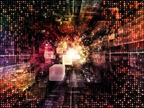 Virtual Space Backdrop 스톡 일러스트