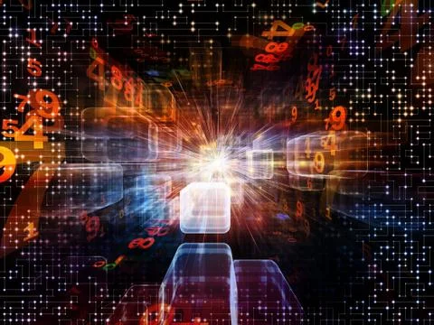 Virtual Space Backdrop 스톡 일러스트