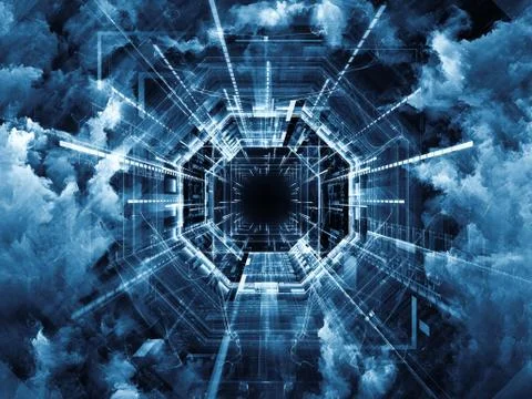 Virtual Space Backdrop Stock Illustration