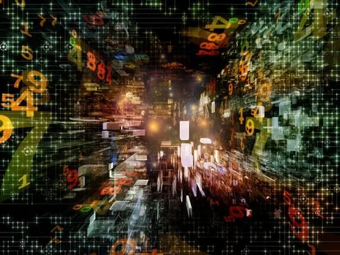 Virtual Space Backdrop Stock Illustration