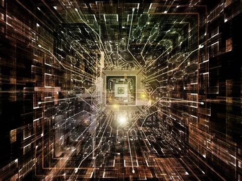 Virtual Space Backdrop Stock Illustration