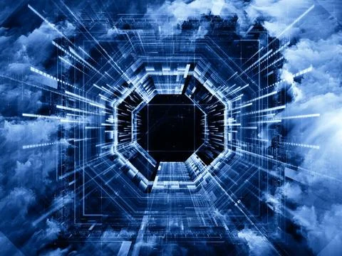 Virtual Space Backdrop Illustrazione stock