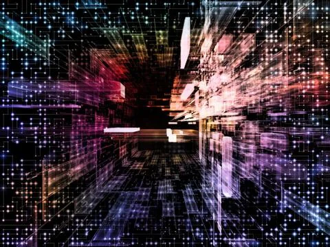 Virtual Space Backdrop Stock Illustration