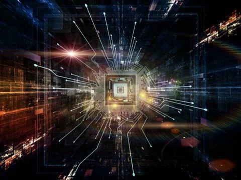 Virtual Space Backdrop Stock Illustration