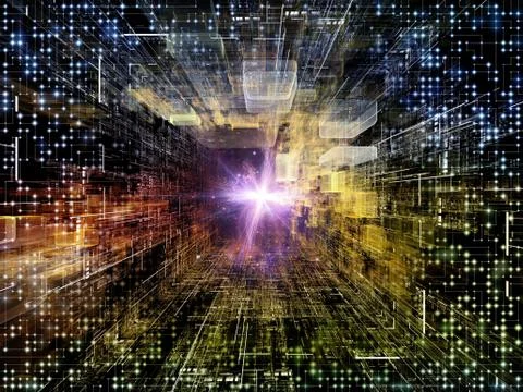 Virtual Space Backdrop Stock Illustration