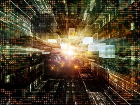 Virtual Space Backdrop Stock Illustration