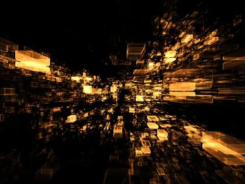 Virtual Space Cluster Stock Illustration