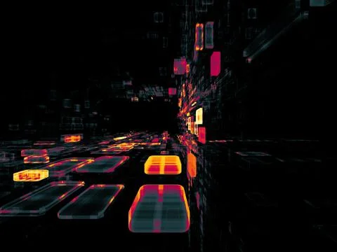 Virtual Space Cluster Illustrazione stock