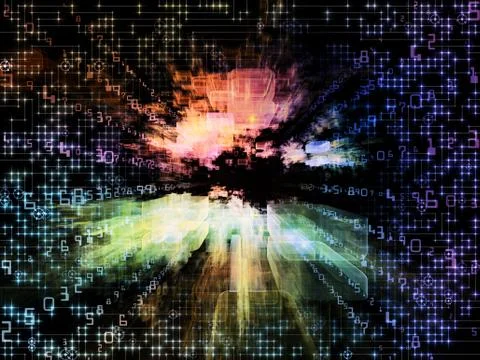 Virtual Space Composition Illustrazione stock