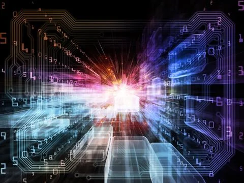 Virtual Space Composition Illustrazione stock