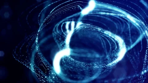 Virtual space with depth of field for HUD digital elements. Loop blue background Video stock 85088211