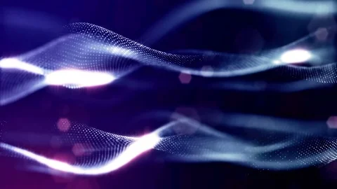 Virtual space with depth of field for HUD digital elements. Loop blue background Stock Footage 85089714