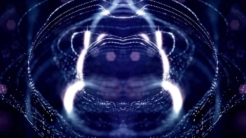 Virtual space with depth of field for HUD digital elements. Loop blue background Video stock 85090025