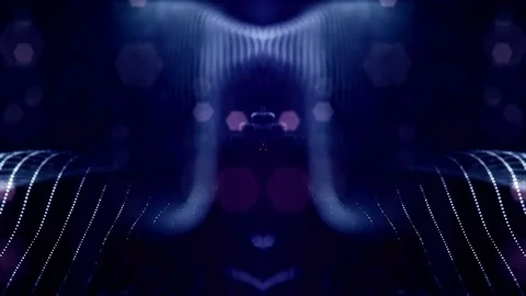 Virtual space with depth of field for HUD digital elements. Loop blue background Video stock 85090083