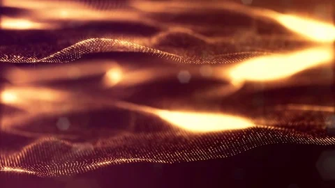 Virtual space with depth of field for HUD digital elements. Loop gold background Video stock 85091377