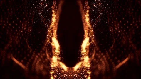 Virtual space with depth of field for HUD digital elements. Loop gold background Video stock 85098448