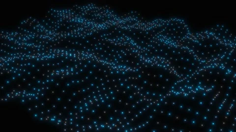 Virtual space with depth of field. Looped holographic background Stock Footage 169334885