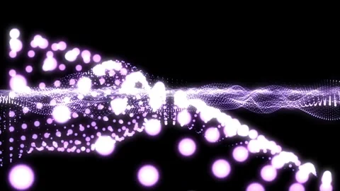 Virtual space with depth of field. Looped holographic background Stock Footage 246683841