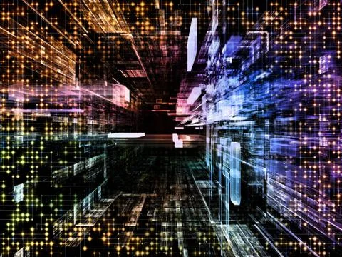 Virtual Space Evolution Illustrazione stock