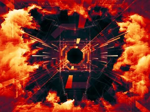 Virtual Space Evolution Stock Illustration