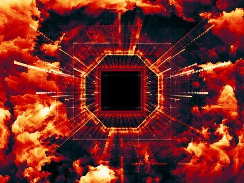 Virtual Space Evolution 스톡 일러스트