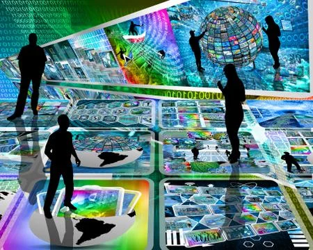 The virtual space of the internet Stock Illustration