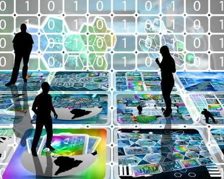 The virtual space of the internet Stockillustratie