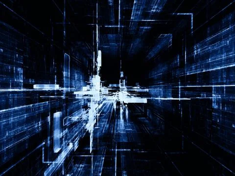 Virtual Space Paths Stock Illustration