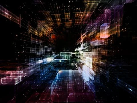 Virtual Space Paths Stock Illustration