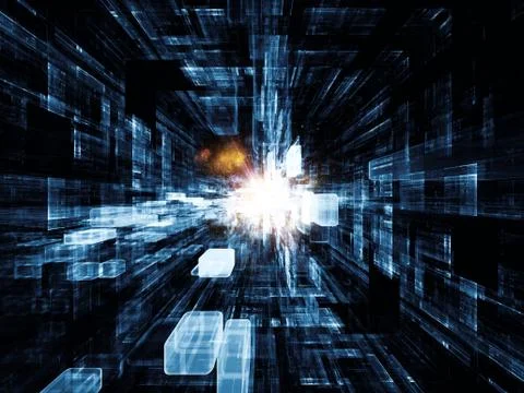 Virtual Space Paths Stock Illustration