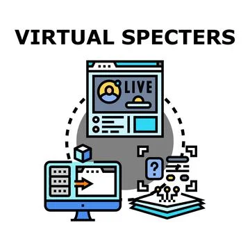 Virtual specters digital information streaming online Stock Illustration
