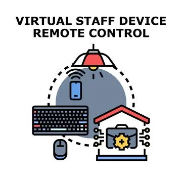 Virtual staff device remote control concept イラスト素材