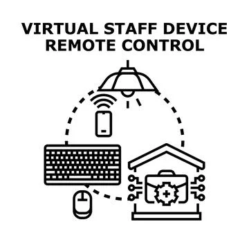 Virtual staff device remote control concept イラスト素材