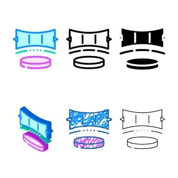 Virtual stage color icon forms vector Stock Illustration
