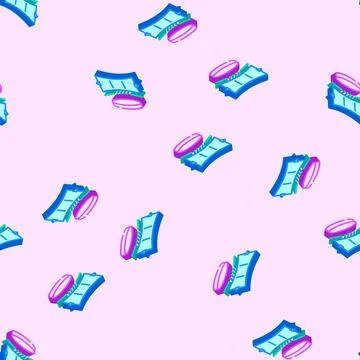 Virtual stage isometric icon seamless pattern Stock Illustration