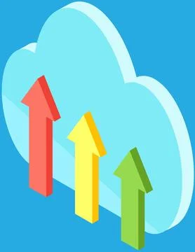 Virtual storage, service for saving information, personal data protection Stock Illustration