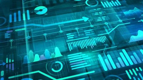 Virtual storage space for big data in 3D. Stock Illustration