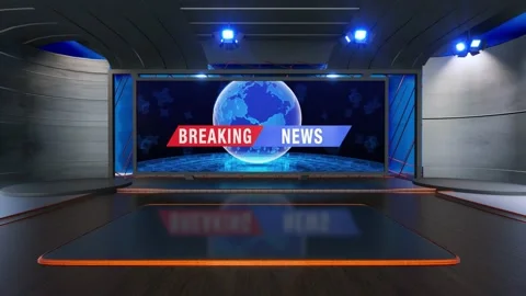 Virtual Studio 2267_3D Virtual TV Studio News_Studio Background Loop Stock Footage 209482460
