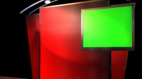 Virtual Studio Background with animated Green Screen TV Video stock 39664102