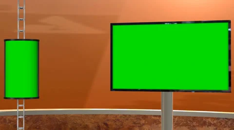 Virtual studio background with green screen TV Stock-Footage 33647402