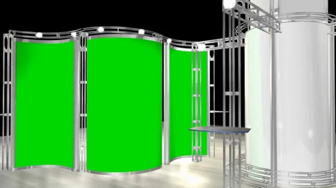 Virtual studio background with green screen wall 스톡 동영상 33647455