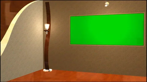 Virtual studio background with green screen video wall Stock Footage 33647616