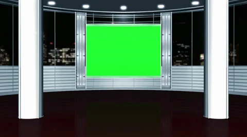 Virtual studio background - green screen Stock Footage 34394870