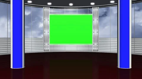 Virtual studio background - green screen Video stock 34395044
