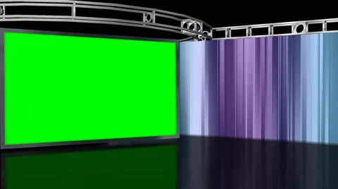 Virtual Studio Background with Green screen TV set Stock-Footage 40349803