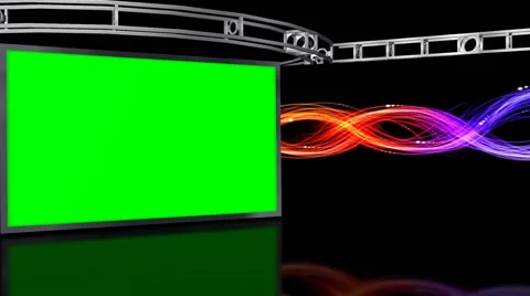 Virtual Studio Background with green screen Wall Video stock 40349931