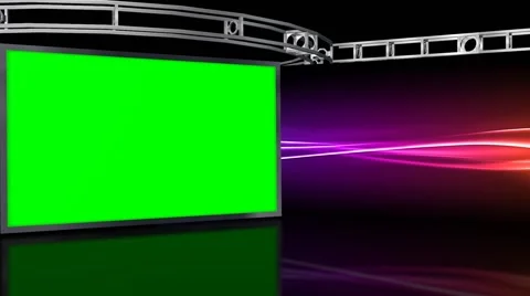Virtual Studio Background with green screen Wall Stock-Footage 40349936