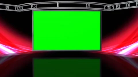 Virtual Studio Background with green screen Wall 스톡 동영상 40351469