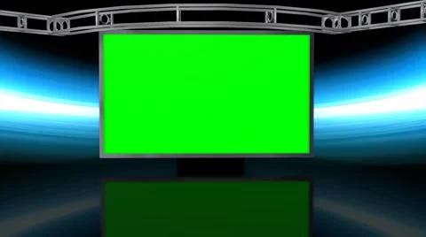 Virtual Studio Background with green screen Wall Video stock 40351470