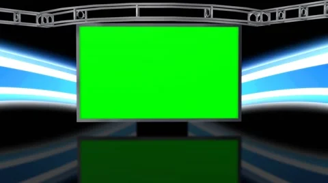 Virtual Studio Background with green screen Wall 動画素材 40351499